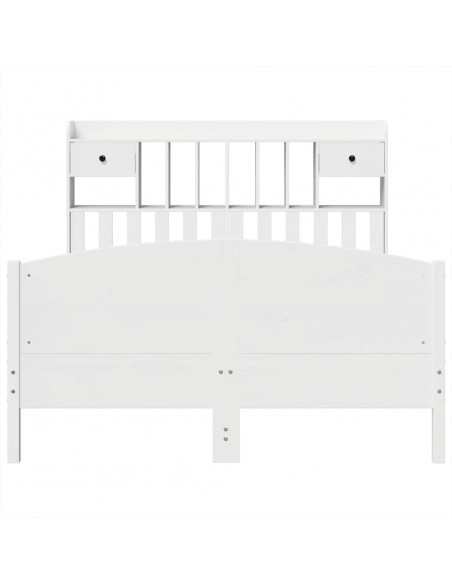 Letto Libreria senza Materasso Bianco 140x200 cm Legno di Pino