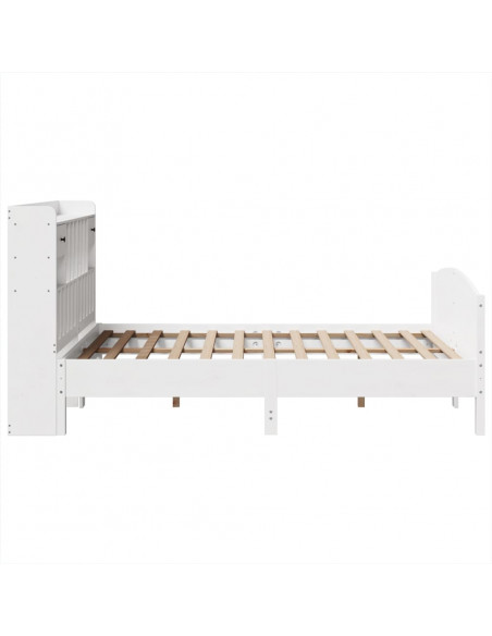 Letto Libreria senza Materasso Bianco 140x200 cm Legno di Pino
