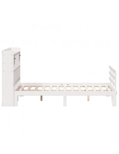 Letto Libreria senza Materasso Bianco 140x200 cm Legno di Pino