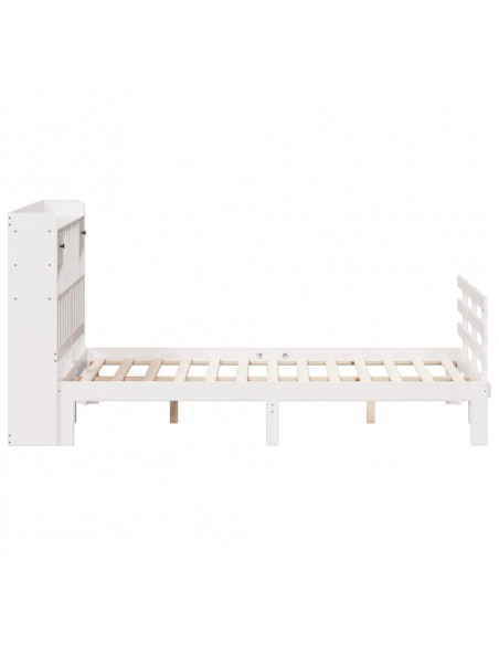 Letto Libreria senza Materasso Bianco 140x200 cm Legno di Pino