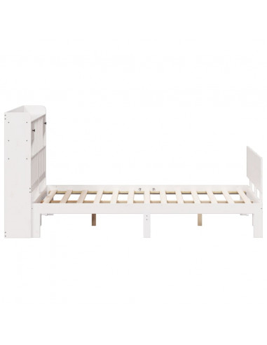 Letto Libreria senza Materasso Bianco 140x200 cm Legno di Pino