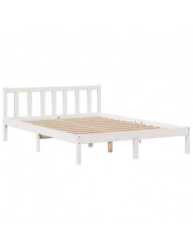 Letto Libreria senza Materasso Bianco 140x200 cm Legno di Pino