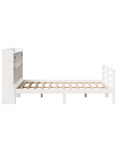 Letto Libreria senza Materasso Bianco 140x200 cm Legno di Pino