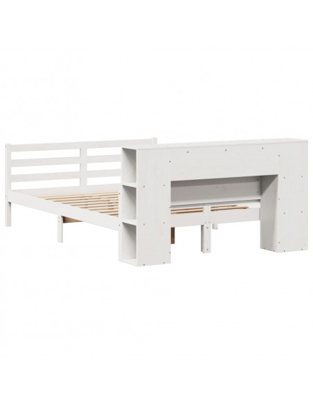 Letto Libreria senza Materasso Bianco 150x200 cm Legno di Pino