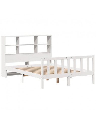 Letto Libreria senza Materasso Bianco 160x200 cm Legno di Pino