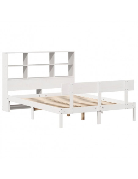 Letto Libreria senza Materasso Bianco 160x200 cm Legno di Pino