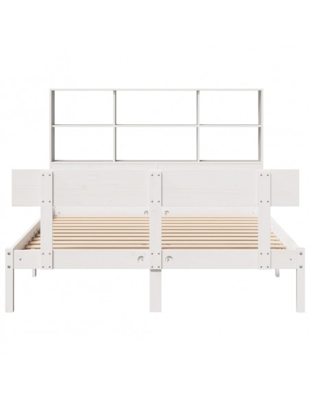 Letto Libreria senza Materasso Bianco 160x200 cm Legno di Pino