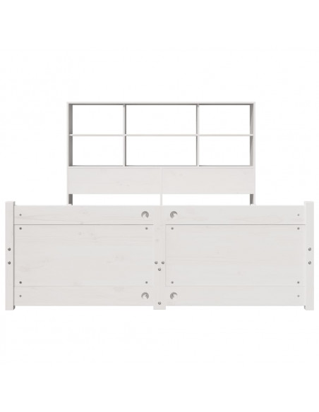Letto Libreria senza Materasso Bianco 160x200 cm Legno di Pino