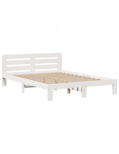 Letto Libreria senza Materasso Bianco 160x200 cm Legno di Pino