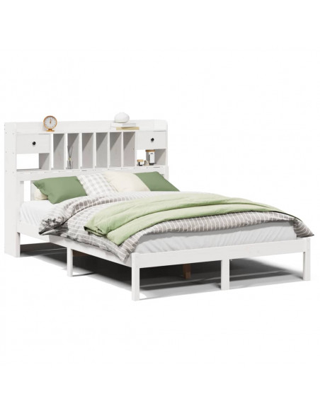 Letto Libreria senza Materasso Bianco 160x200 cm Legno di Pino