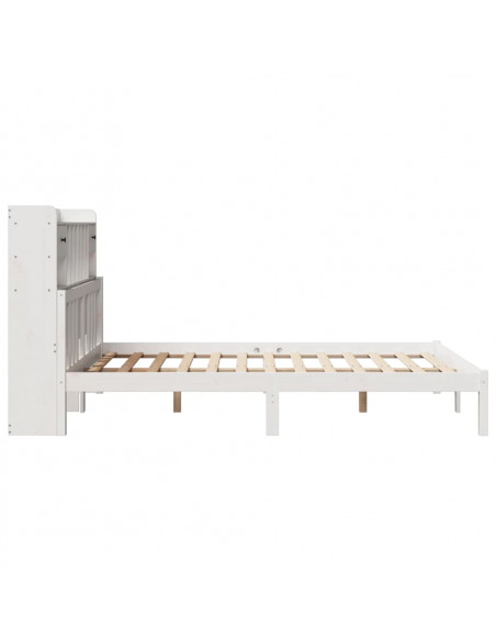 Letto Libreria senza Materasso Bianco 160x200 cm Legno di Pino