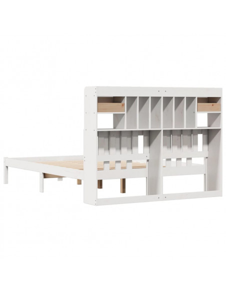 Letto Libreria senza Materasso Bianco 160x200 cm Legno di Pino