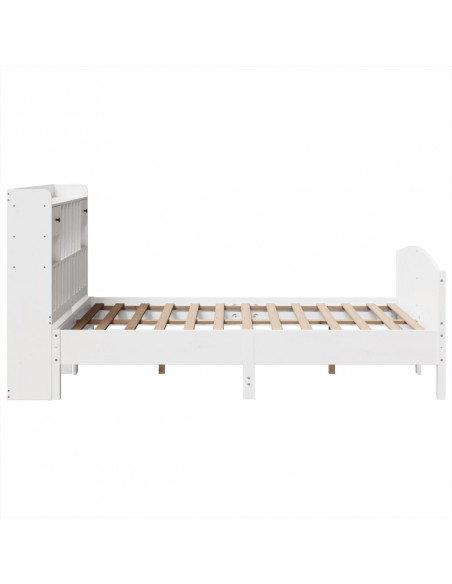 Letto Libreria senza Materasso Bianco 160x200 cm Legno di Pino