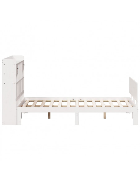 Letto Libreria senza Materasso Bianco 160x200 cm Legno di Pino