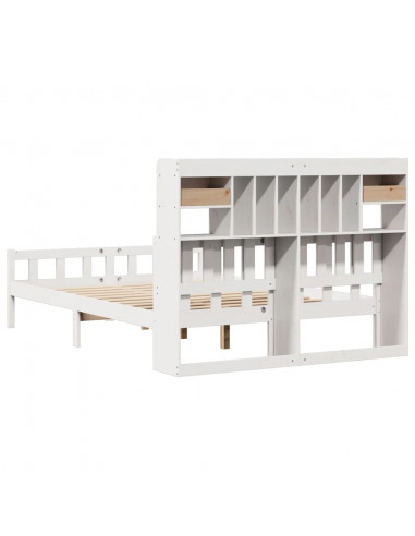 Letto Libreria senza Materasso Bianco 160x200 cm Legno di Pino