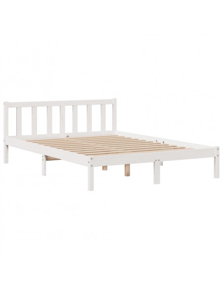 Letto Libreria senza Materasso Bianco 160x200 cm Legno di Pino