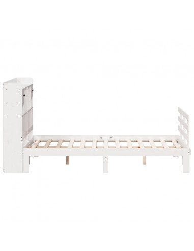 Letto Libreria senza Materasso Bianco 160x200 cm Legno di Pino
