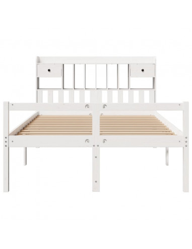 Letto Libreria senza Materasso Bianco 160x200 cm Legno di Pino