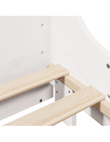 Letto Libreria senza Materasso Bianco 160x200 cm Legno Massello