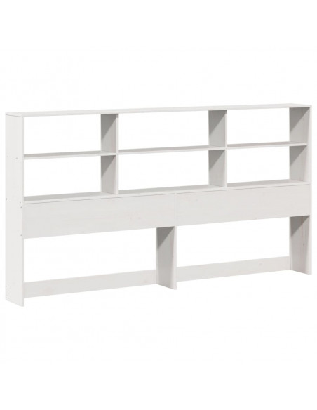 Letto Libreria senza Materasso Bianco 180x200 cm Legno Massello