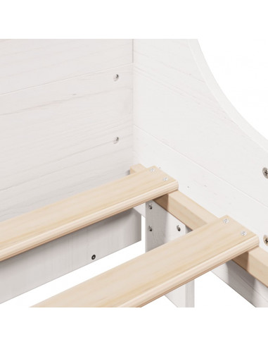 Letto Libreria senza Materasso Bianco 180x200 cm Legno Massello