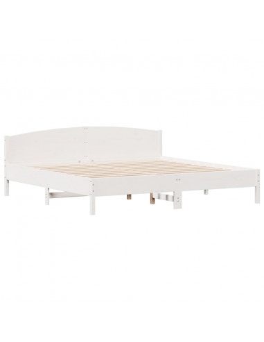 Letto Libreria senza Materasso Bianco 200x200 cm Legno di Pino