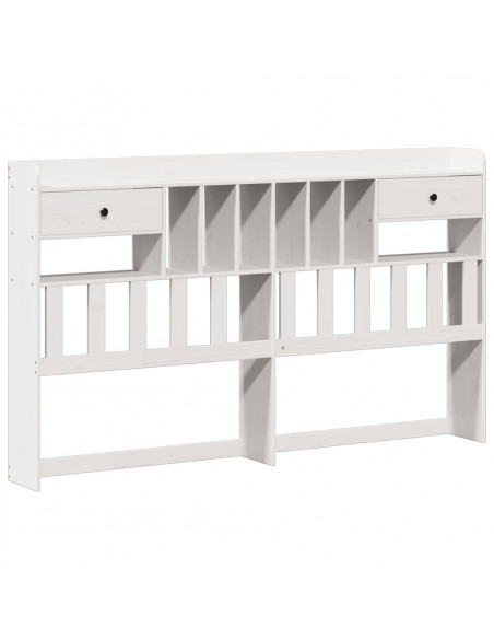 Letto Libreria senza Materasso Bianco 200x200 cm Legno di Pino