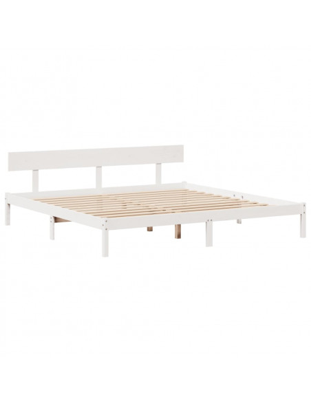 Letto Libreria senza Materasso Bianco 200x200 cm Legno di Pino