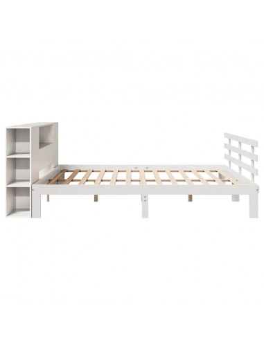 Letto Libreria senza Materasso Bianco 200x200 cm Legno di Pino