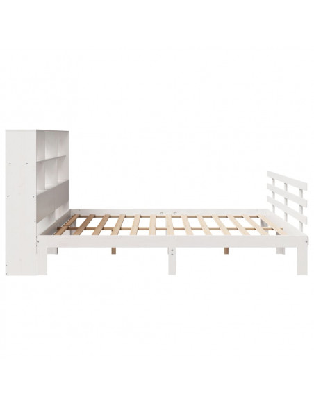 Letto Libreria senza Materasso Bianco 200x200 cm Legno di Pino