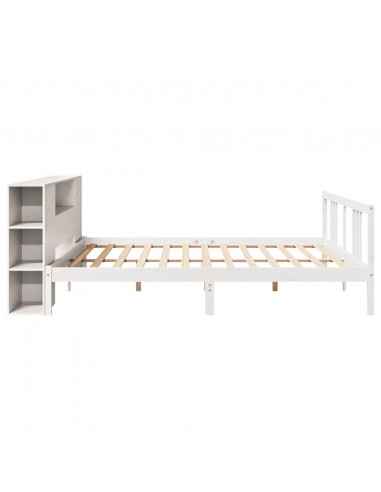 Letto Libreria senza Materasso Bianco 200x200 cm Legno di Pino