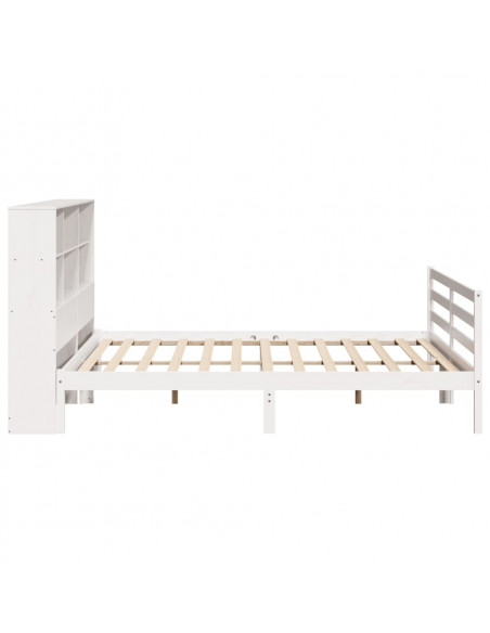 Letto Libreria senza Materasso Bianco 200x200 cm Legno di Pino