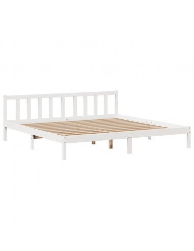 Letto Libreria senza Materasso Bianco 200x200 cm Legno di Pino