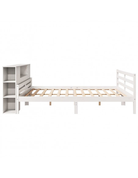 Letto Libreria senza Materasso Bianco 200x200 cm Legno di Pino