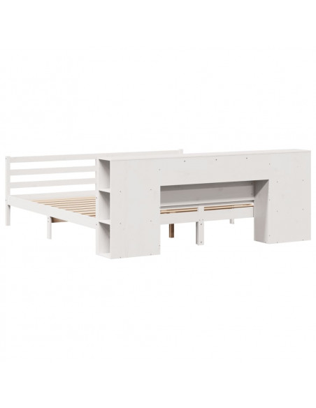 Letto Libreria senza Materasso Bianco 200x200 cm Legno di Pino