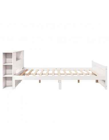 Letto Libreria senza Materasso Bianco 200x200 cm Legno di Pino