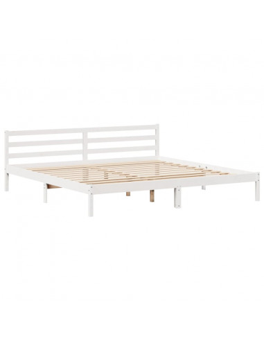 Letto Libreria senza Materasso Bianco 200x200 cm Legno di Pino