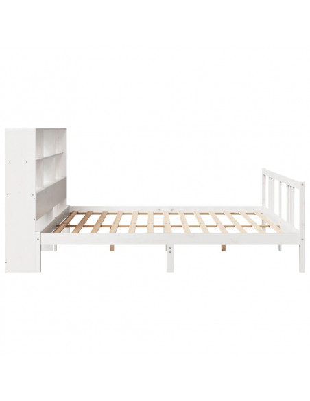 Letto Libreria senza Materasso Bianco 200x200 cm Legno di Pino