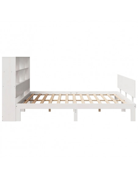 Letto Libreria senza Materasso Bianco 200x200 cm Legno di Pino