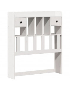 Letto Libreria senza Materasso Bianco 90x190 cm Massello Pino