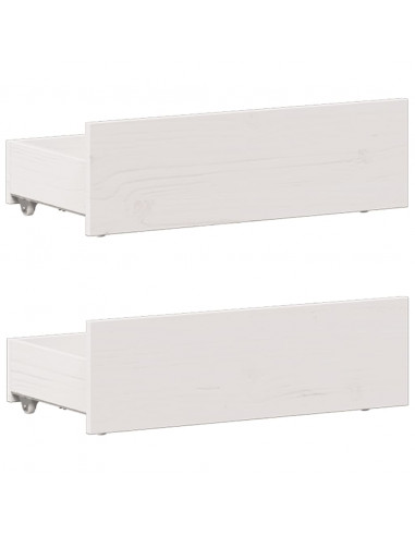 Letto Libreria senza Materasso Bianco 90x190 cm Massello Pino