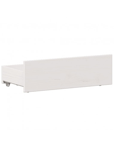 Letto Libreria senza Materasso Bianco 90x190 cm Massello Pino