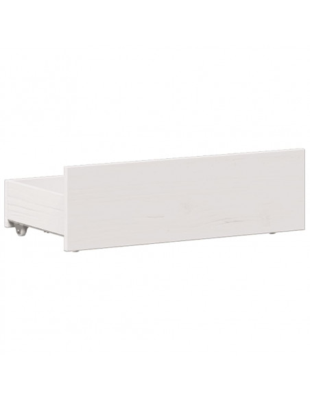 Letto Libreria senza Materasso Bianco 90x190 cm Massello Pino