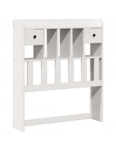 Letto Libreria senza Materasso Bianco 90x190 cm Massello Pino