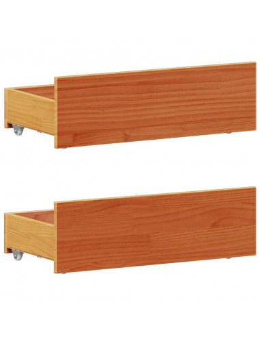 Letto Libreria senza Materasso Marrone Cera 100x200 cm in Pino