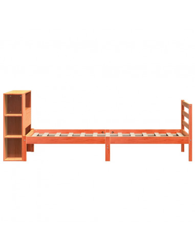 Letto Libreria senza Materasso Marrone Cera 100x200 cm Legno