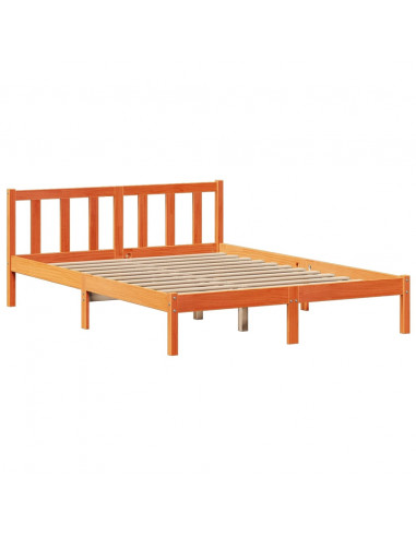 Letto Libreria senza Materasso Marrone Cera 120x190 cm in Pino