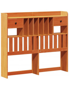 Letto Libreria senza Materasso Marrone Cera 135x190 cm in Pino