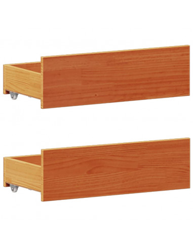 Letto Libreria senza Materasso Marrone Cera 135x190 cm in Pino