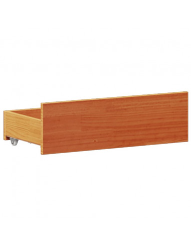 Letto Libreria senza Materasso Marrone Cera 135x190 cm in Pino